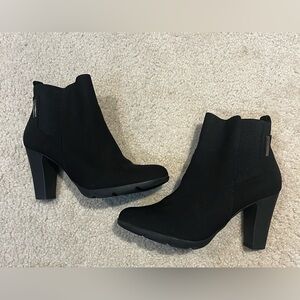 Anne Klein Black Textile Heeled‎ Bootie Size 7